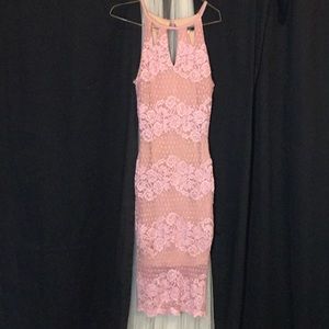 Women’s Bodycon Pink Lace Dress